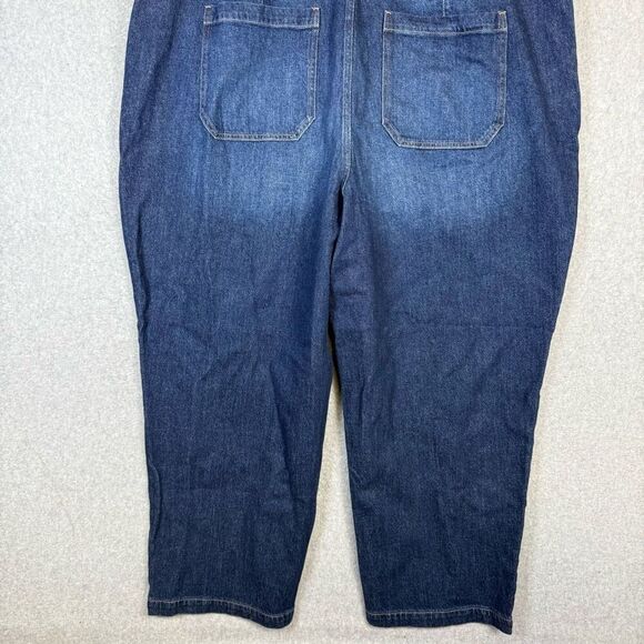 Brand New Lane Bryant Women's Size 24S Cotton Stretch Overalls Denim Medium Wash - Picture 11 of 12
